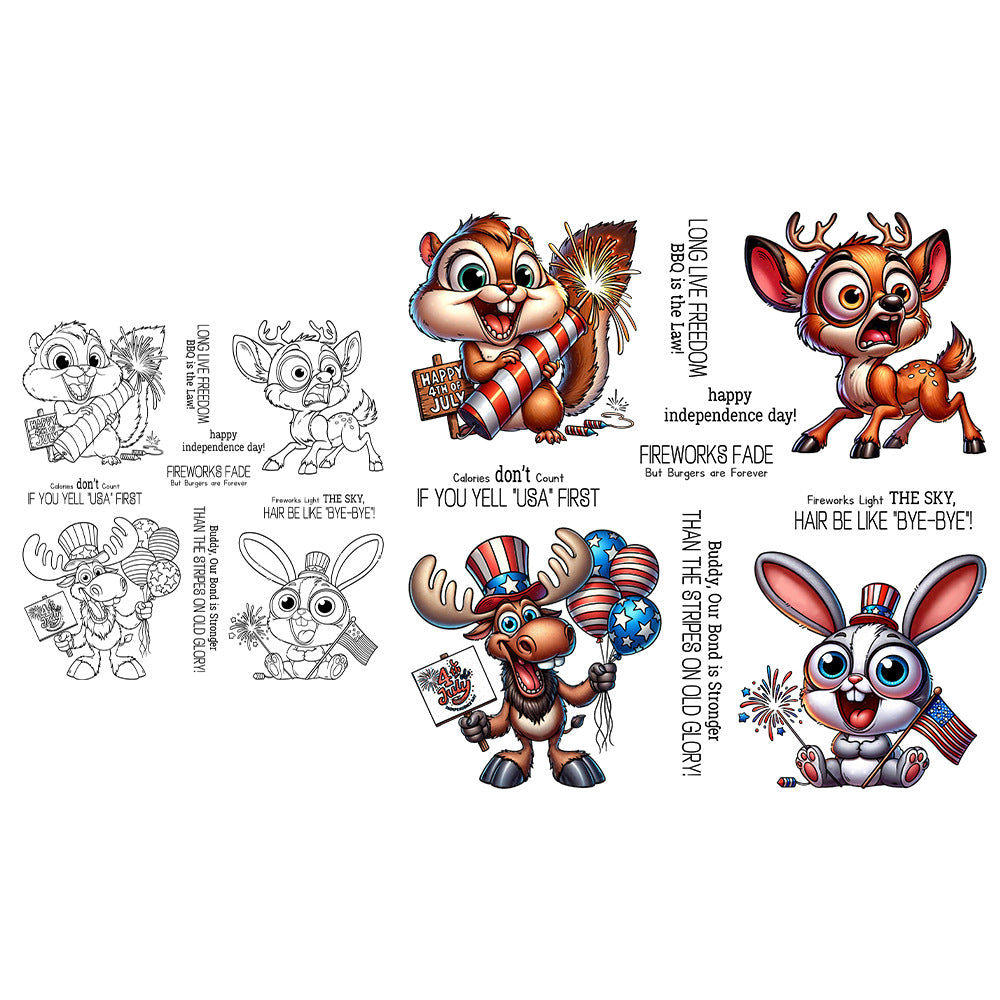 Independence Day Animals Clear Stamps