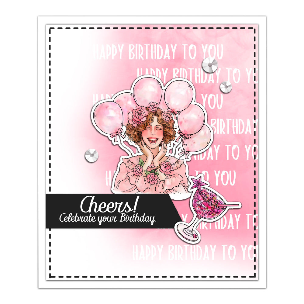 Girls Party Theme Dies & Stamps Set