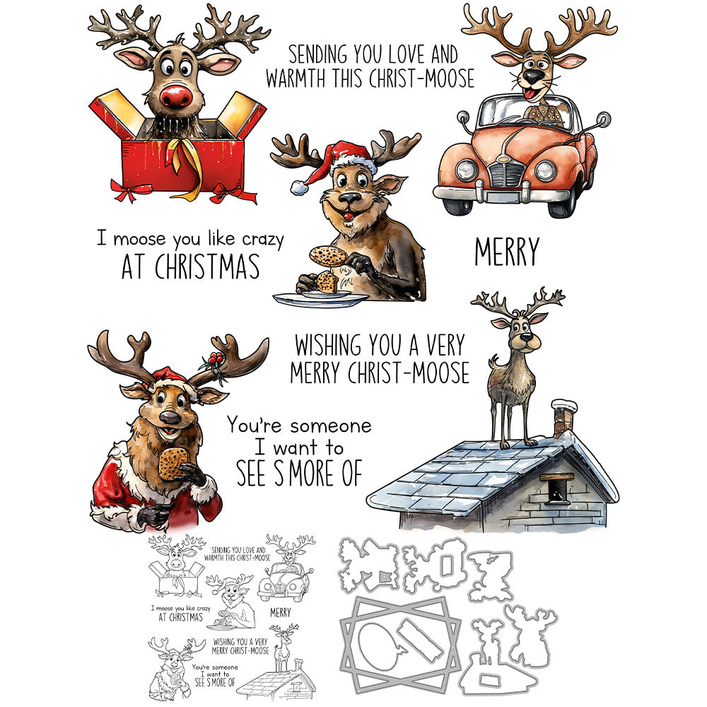 Christmas Deer Dies & Stamps Set
