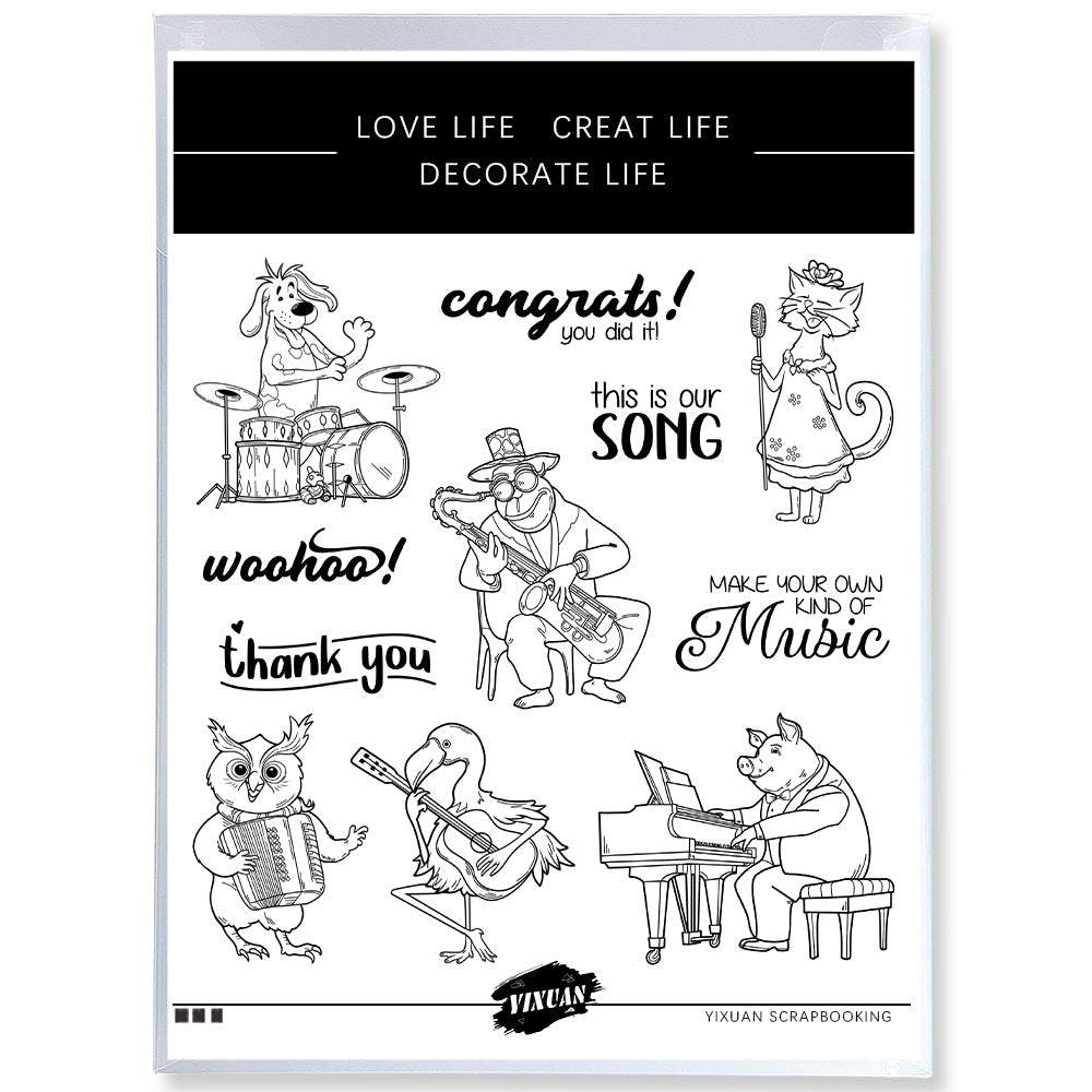 Forest Animals Music Band Dies & Stamps Set