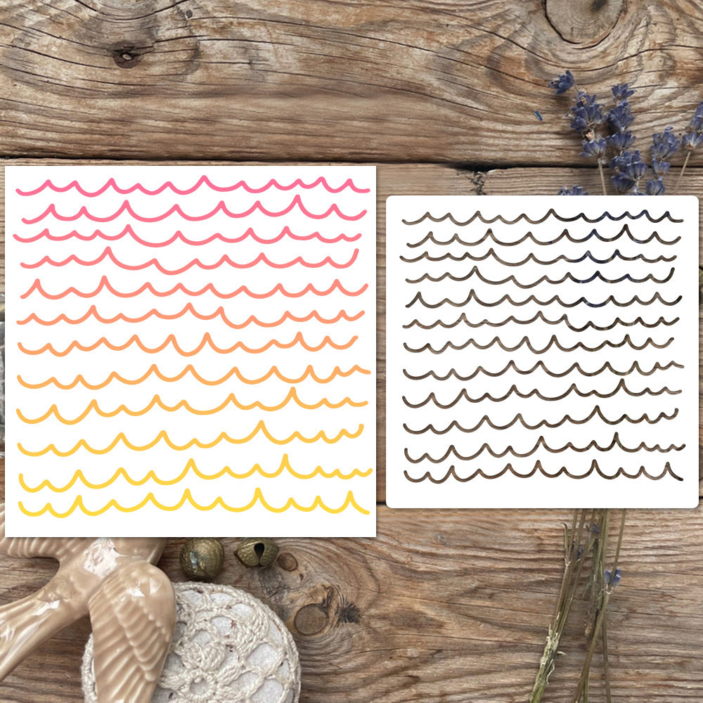Wave Background DIY Painting Hollow Stencil