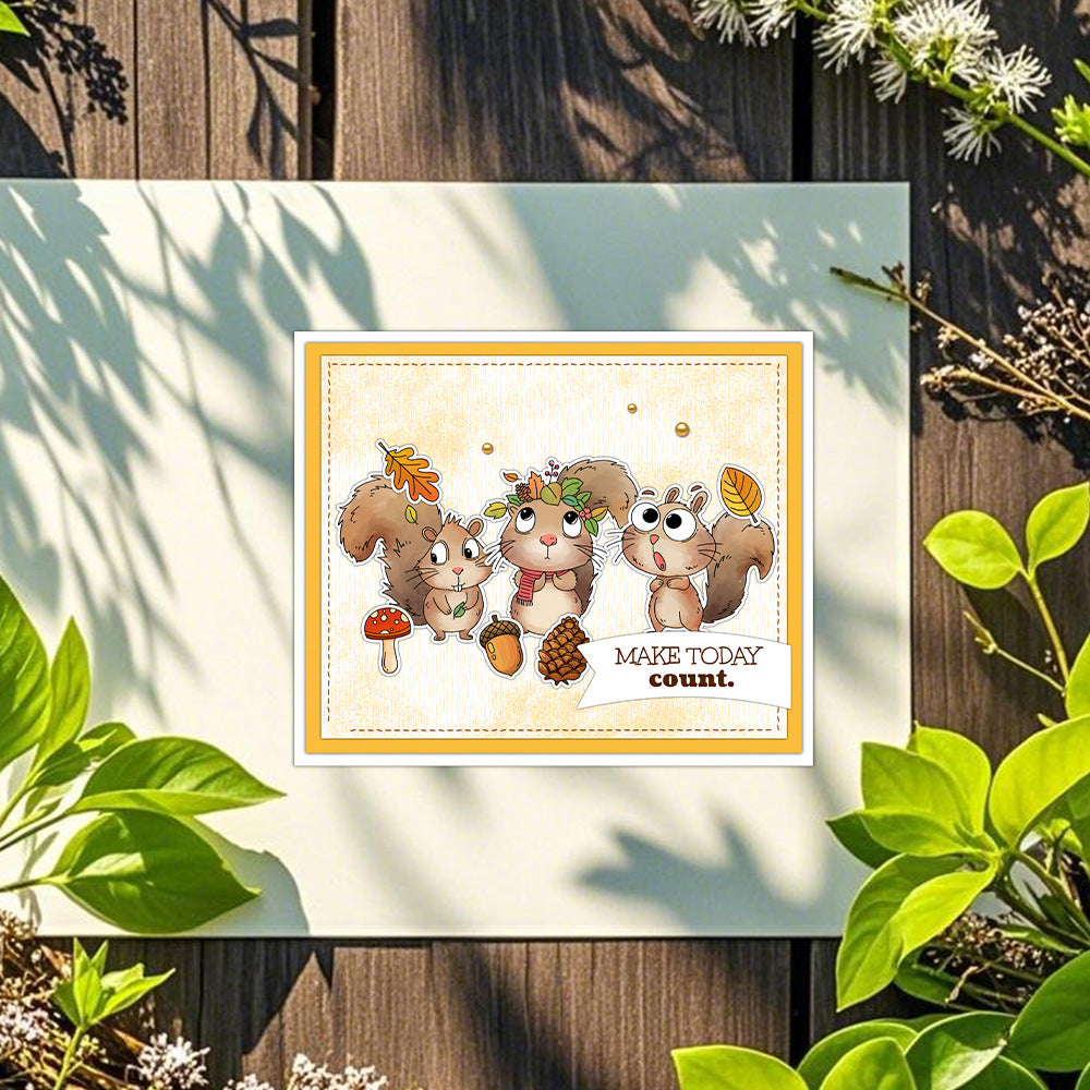 Autumn Squirrel Dies & Stamps Set