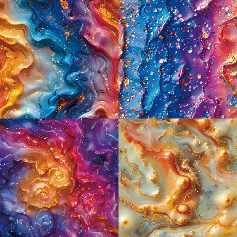 24PCS 6" Floating In Colors Scrapbook Paper & Cardstock