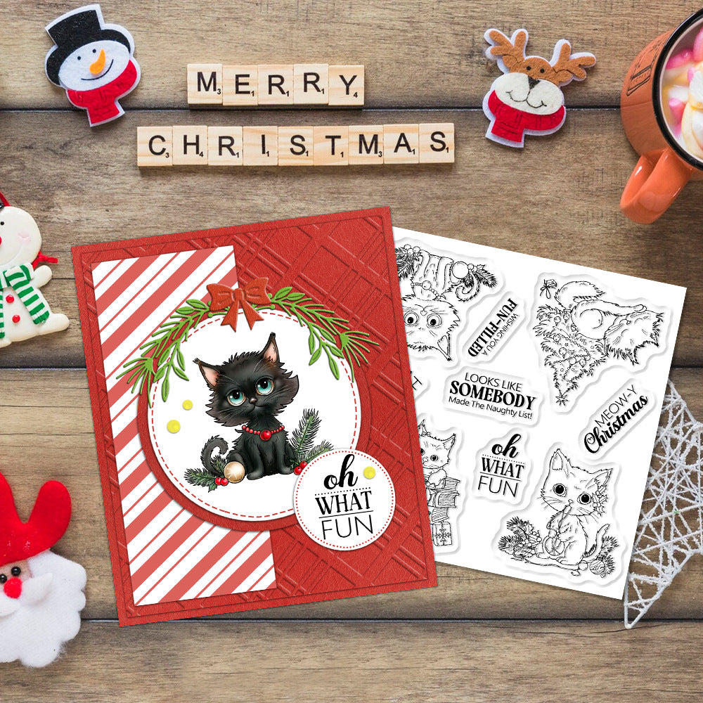 Christmas Black Cat Clear Stamps
