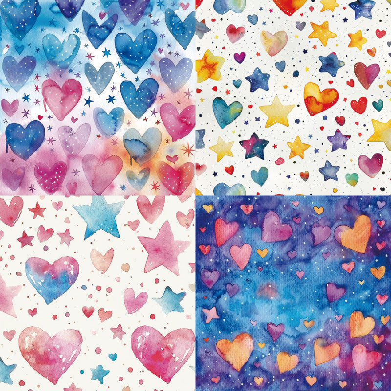 24PCS 6" Magical Stars Scrapbook Paper & Cardstock