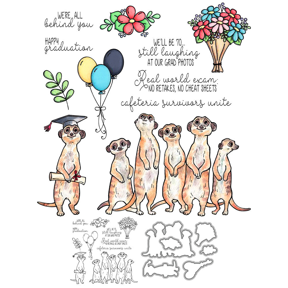Graduation Suricatta Dies & Stamps Set