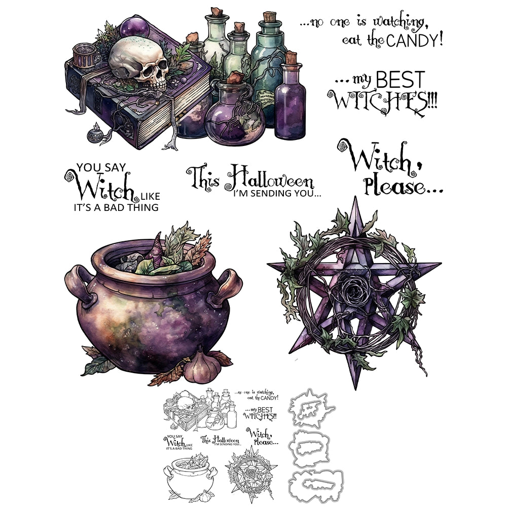 Halloween Magic Skull Dies & Stamps Set