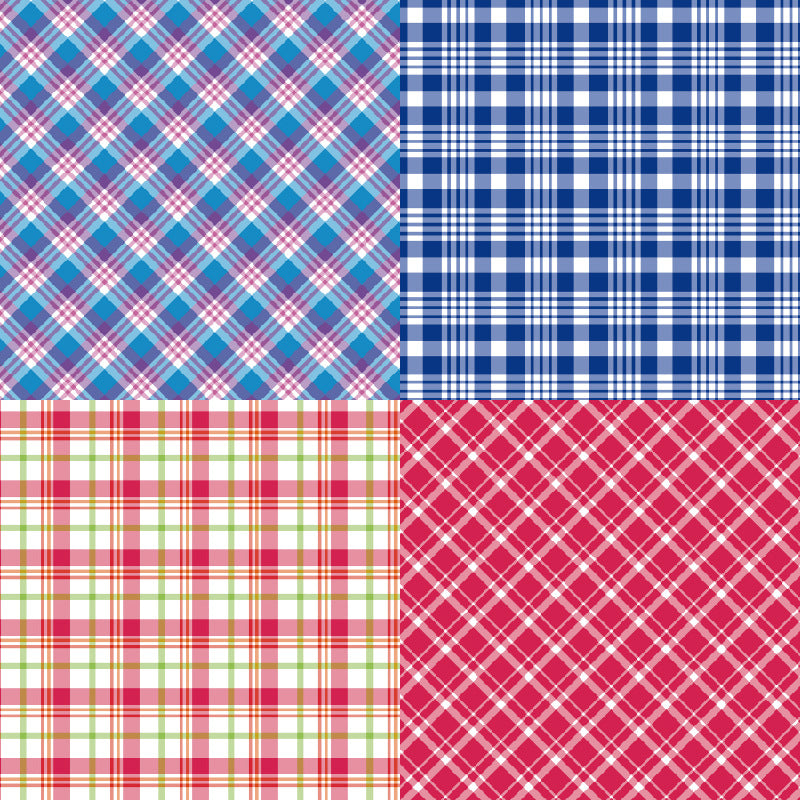 24PCS 6" Fresh Plaid Scrapbook Paper & Cardstock