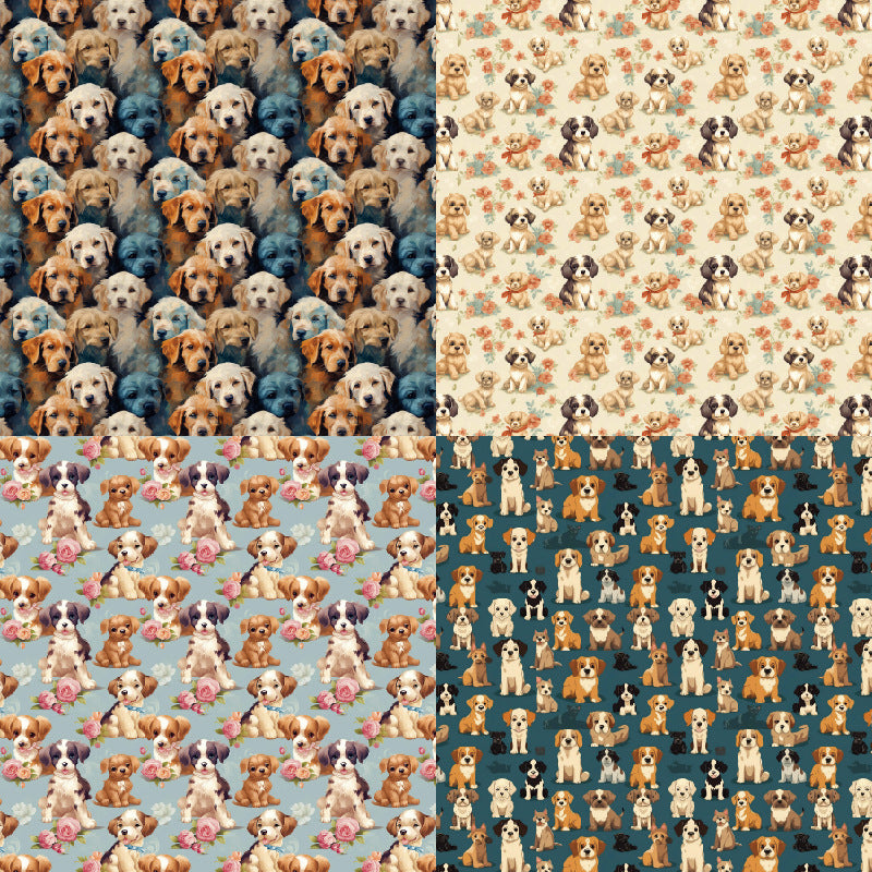24PCS 6" Puppy Scrapbook Paper & Cardstock