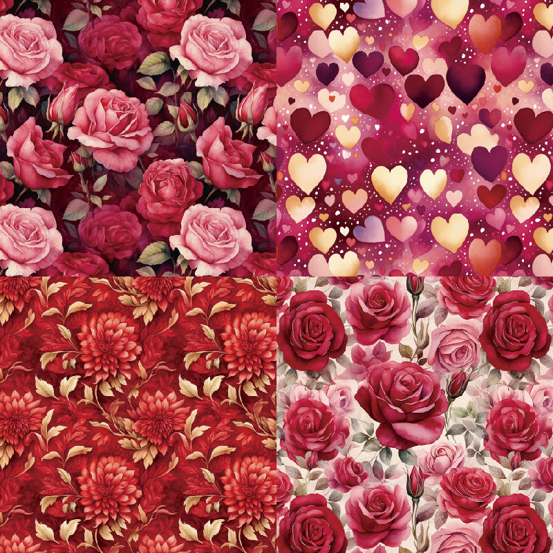 24PCS 6" Romantic Scrapbook Paper & Cardstock