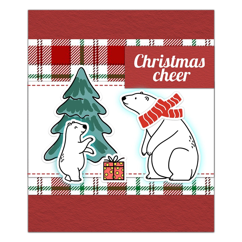 Polar Bear Christmas Tree Gift Dies & Stamps Set
