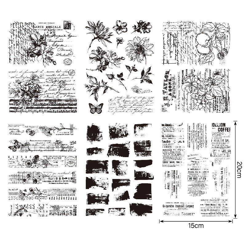 Retro Background DIY Scrapbook Clear Stamps