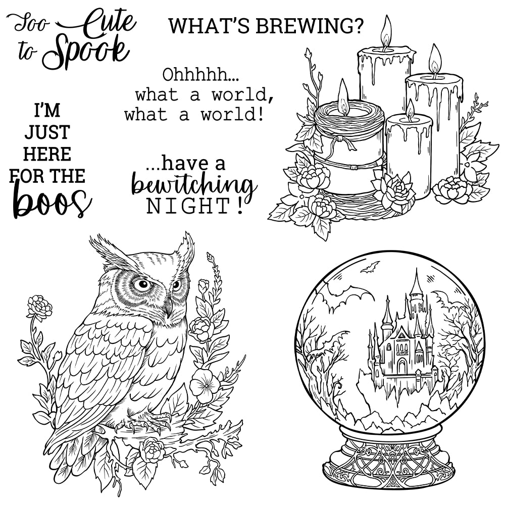 Magic Crystal Ball Owl Dies & Stamps Set