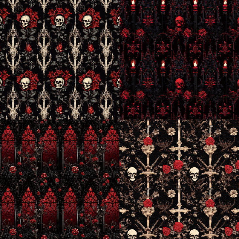 24PCS 6" Gothic Night Scrapbook Paper & Cardstock