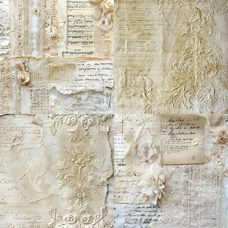 24PCS 6" Embossed Lace Scrapbook Paper & Cardstock