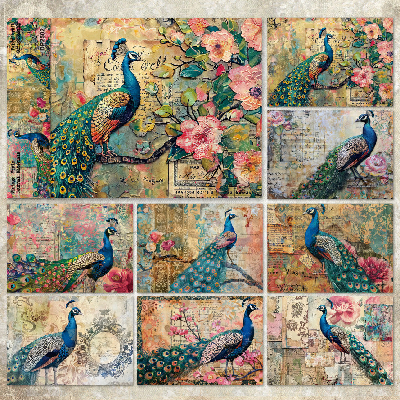 A5 Beautiful Peacock Journal Scrapbook Paper