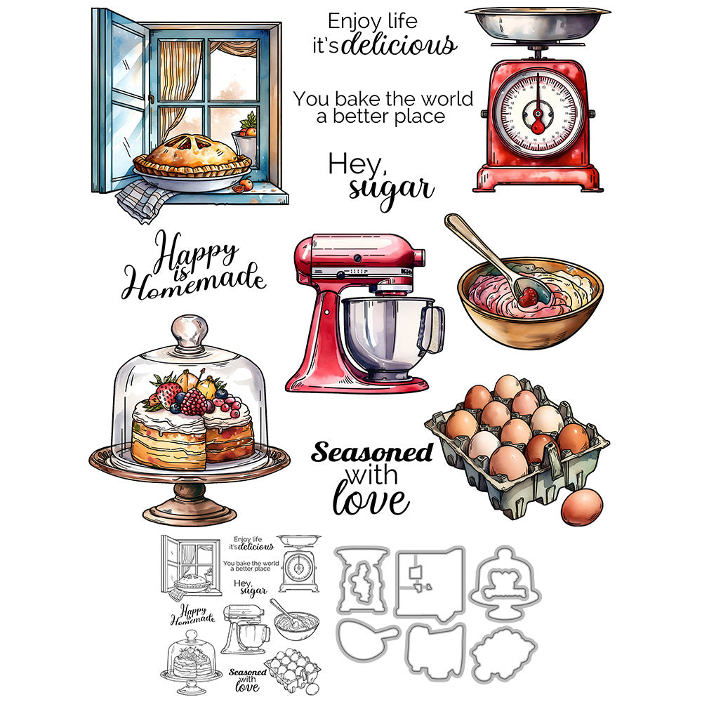 Cake Utensils Dies & Stamps Set