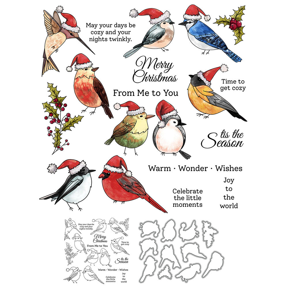 Christmas Birds Dies & Stamps Set