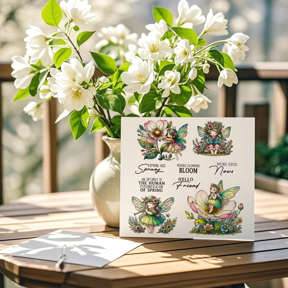 Spring Flower Elves Clear Stamps