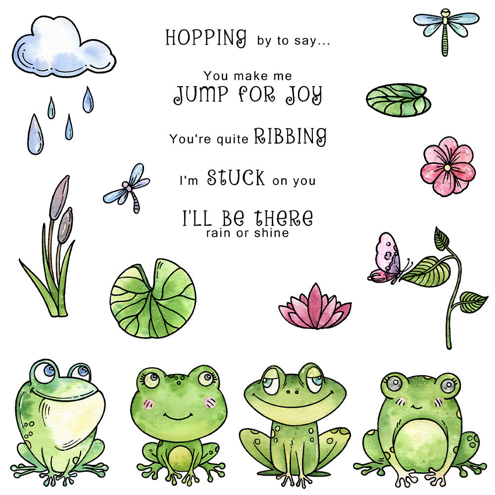 Cute Frog Dies & Stamps Set