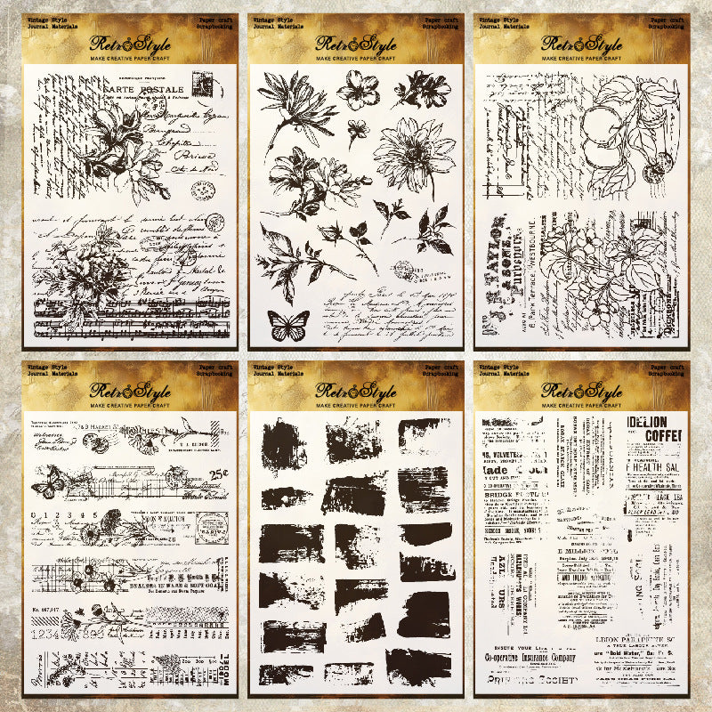Retro Background DIY Scrapbook Clear Stamps