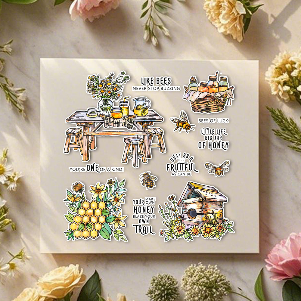 Bee Dining Table Clear Stamps