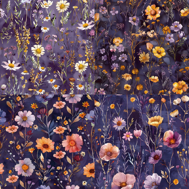 24PCS 6" Flowery Scrapbook Paper & Cardstock