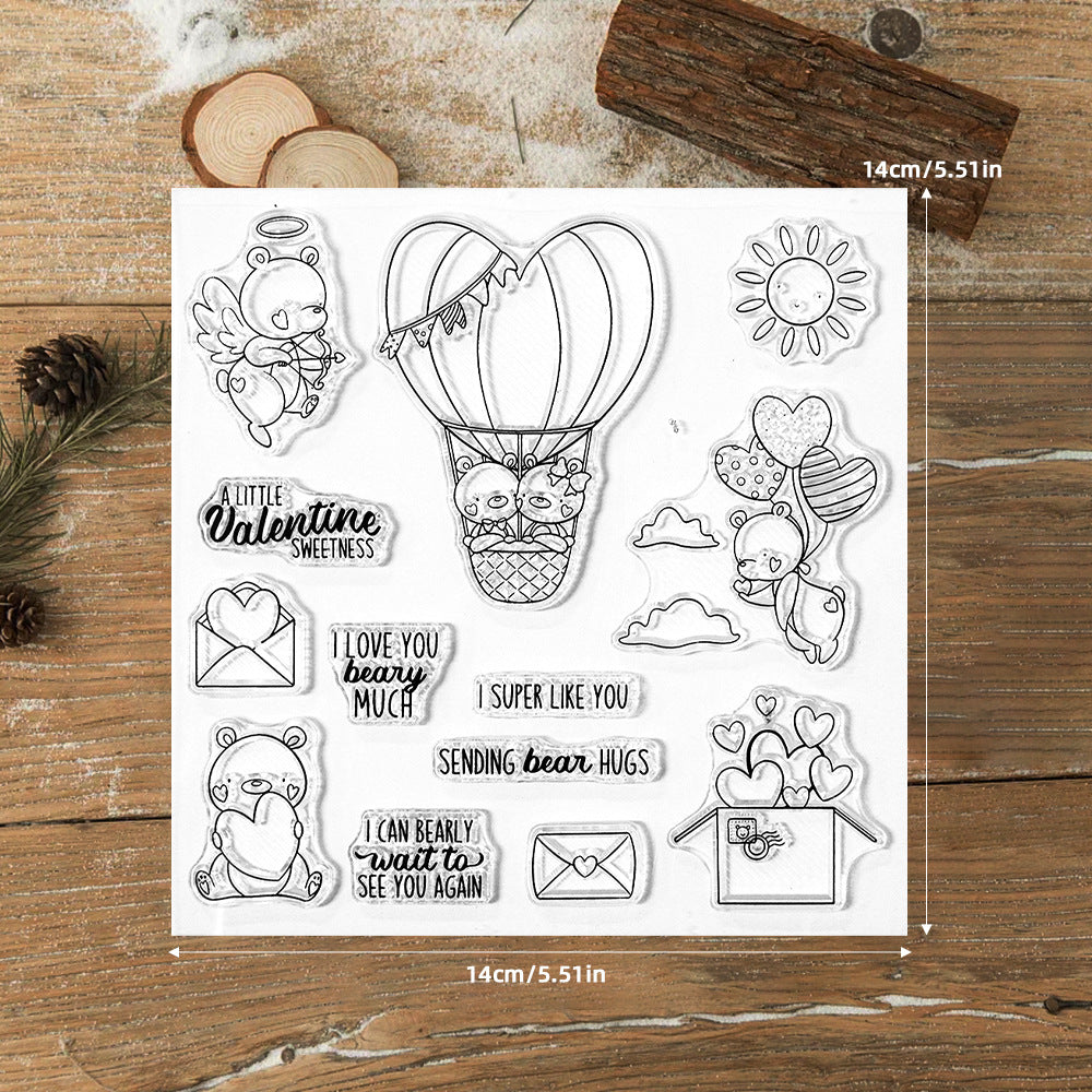 Valentine's Day Bear Clear Stamps