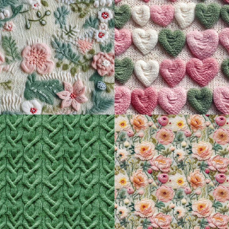 24PCS 6" Knitted Flowers Scrapbook Paper & Cardstock