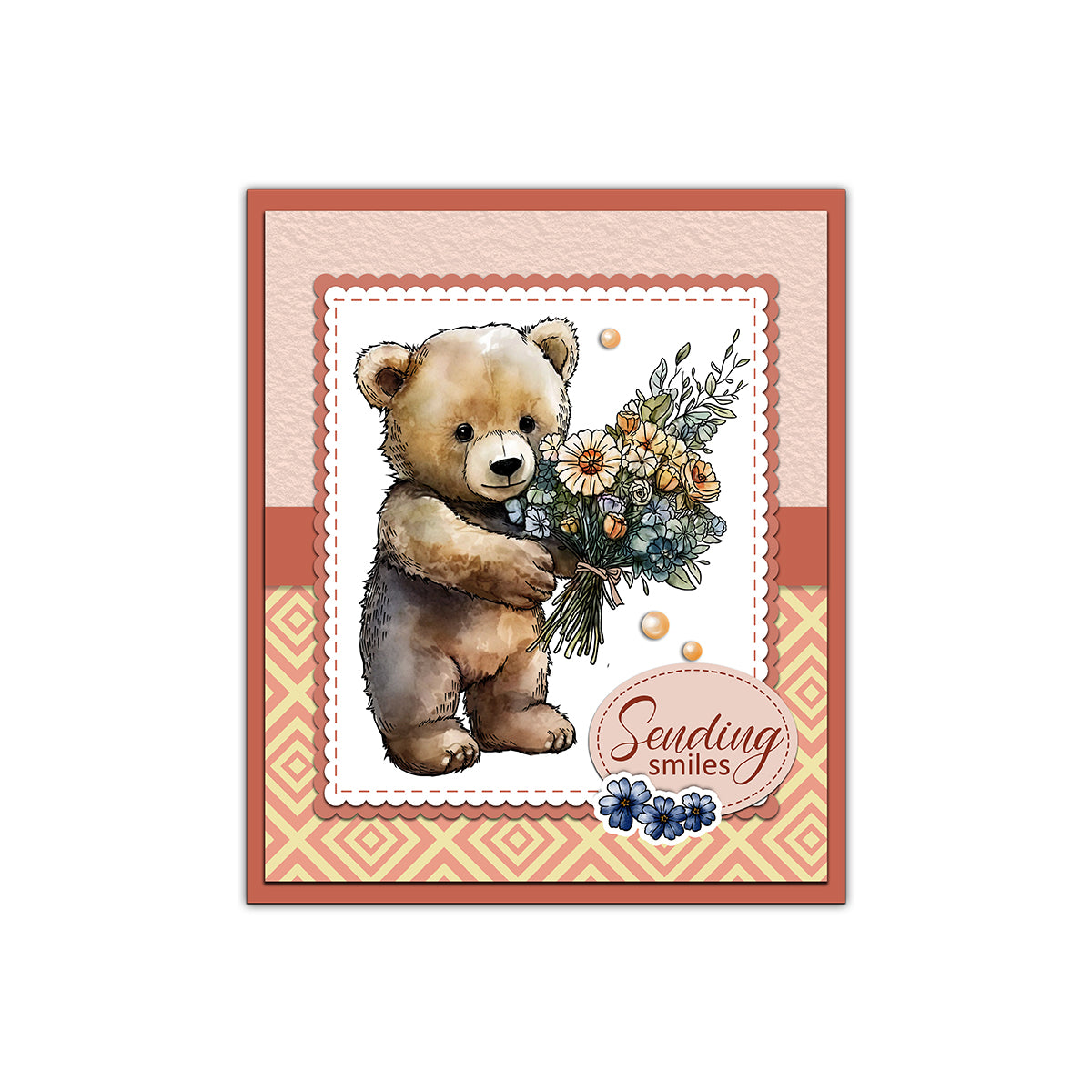 Cute Bear Rabbit Dies & Stamps Set