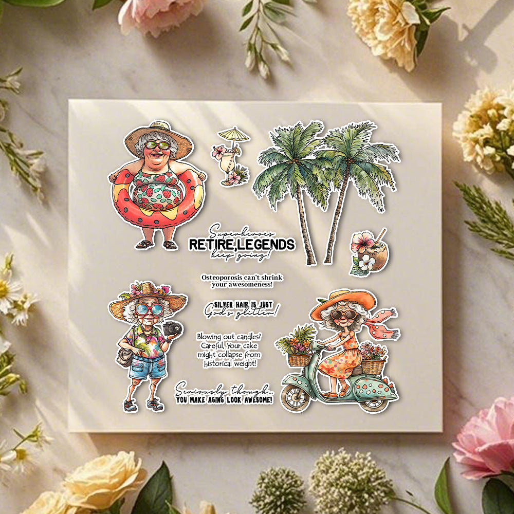 Grandma's Beach Vacation Dies & Stamps Set