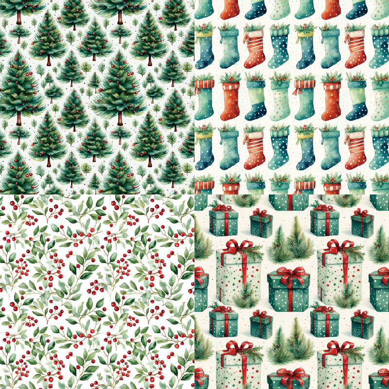 24PCS 6" Santa Claus Scrapbook Paper & Cardstock