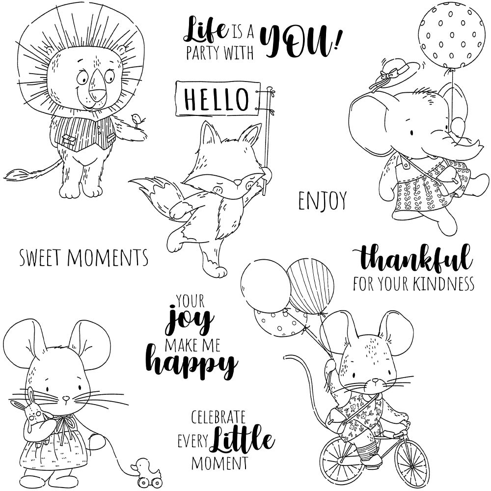 Cute Animals Dies & Stamps Set