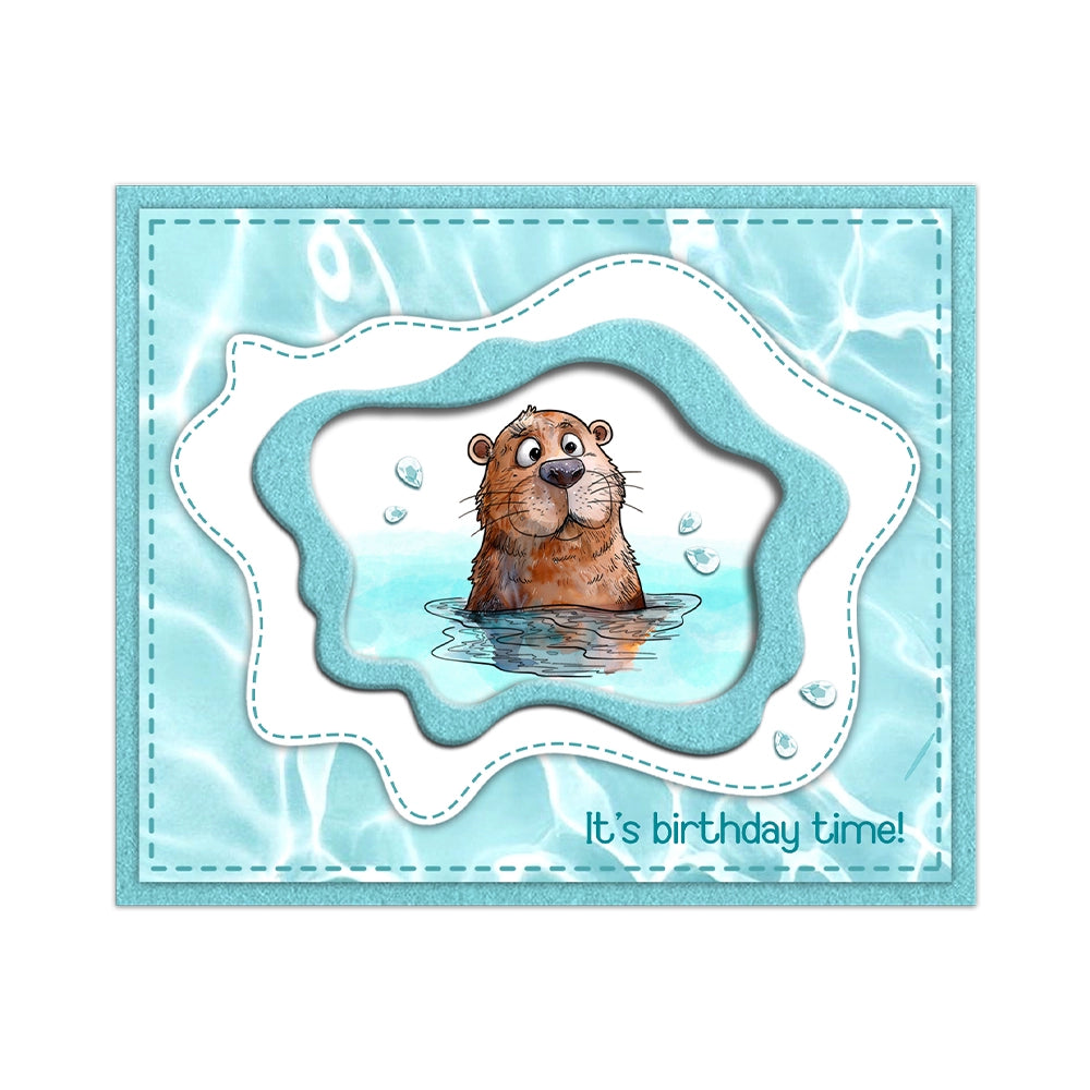Cute Cartoon Otter Dies & Stamps Set