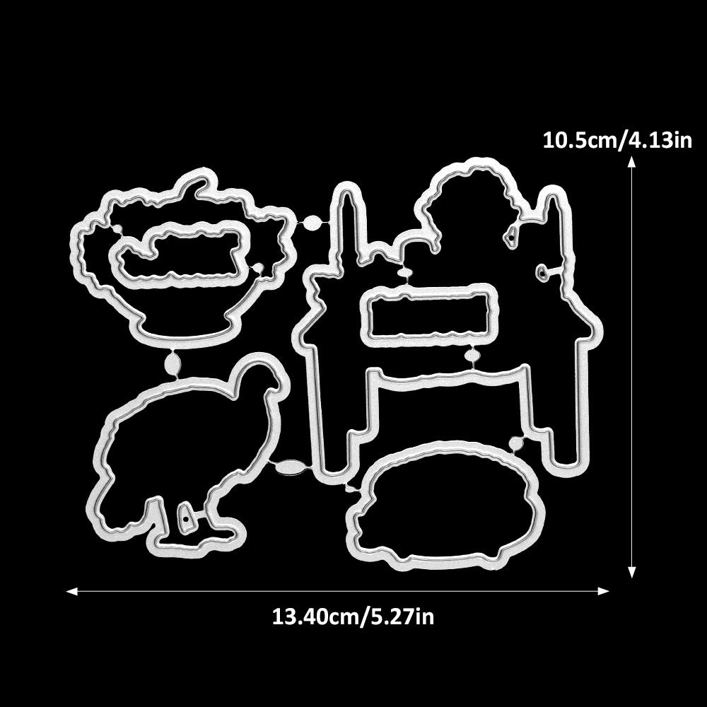 Thanksgiving Theme Dies & Stamps Set