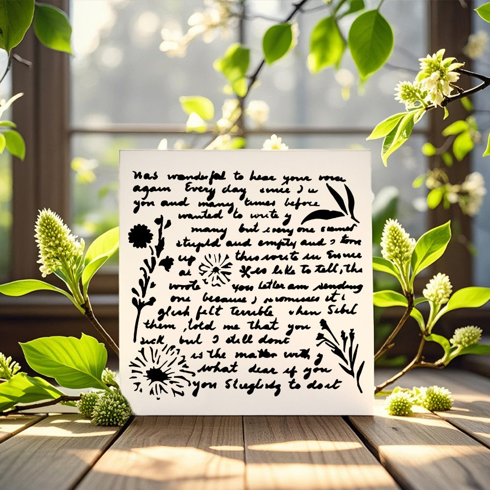 English Sentences DIY Painting Hollow Stencil
