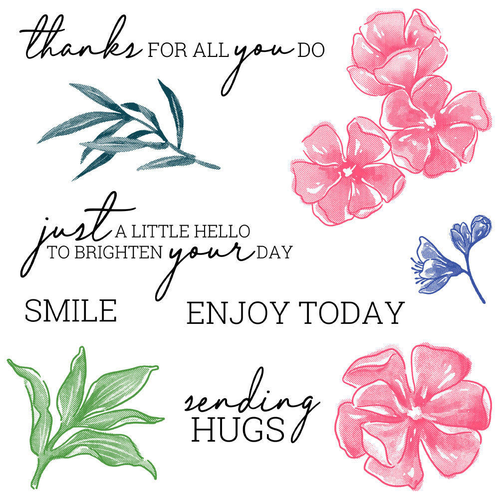 Flowers and Leaves Pattern Dies & Stamps Set