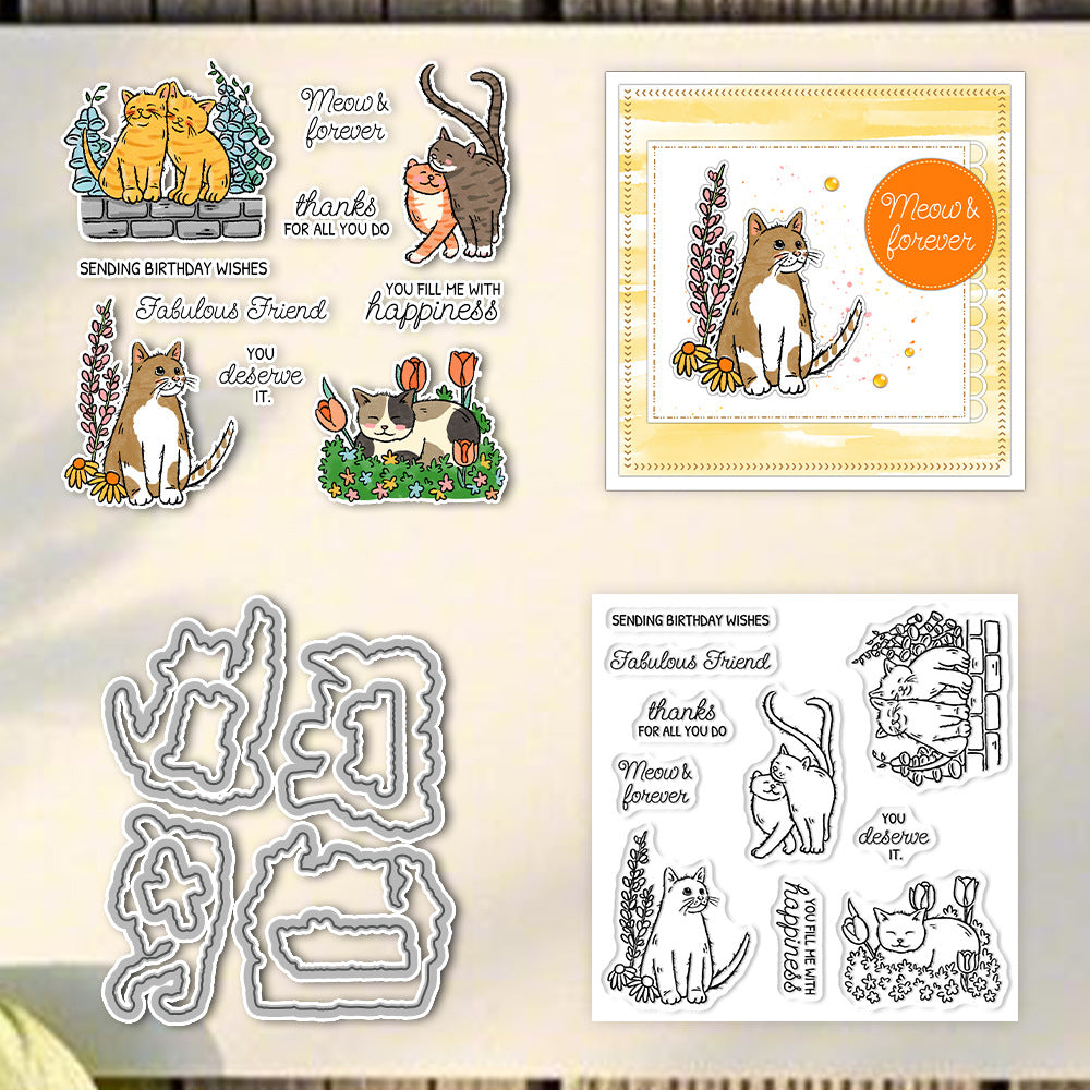 Cute Cats Dies & Stamps Set