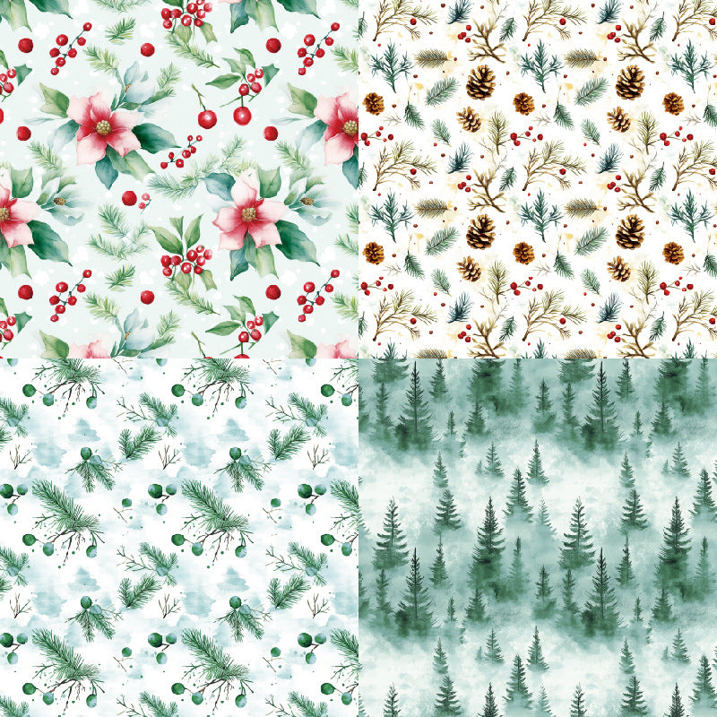 24PCS 6" Snow Laden Bough Scrapbook Paper & Cardstock