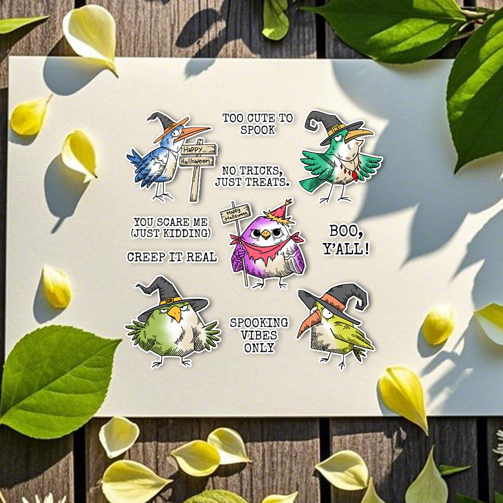 Halloween Cute Birds Dies & Stamps Set