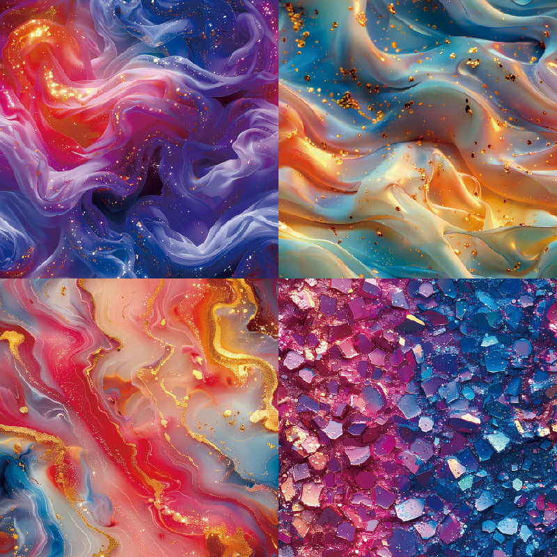 24PCS 6" Floating In Colors Scrapbook Paper & Cardstock