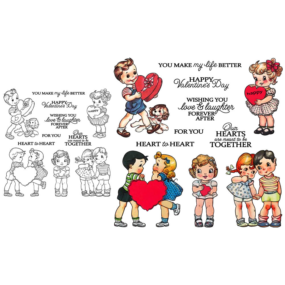 Valentine's Day Kids Clear Stamps