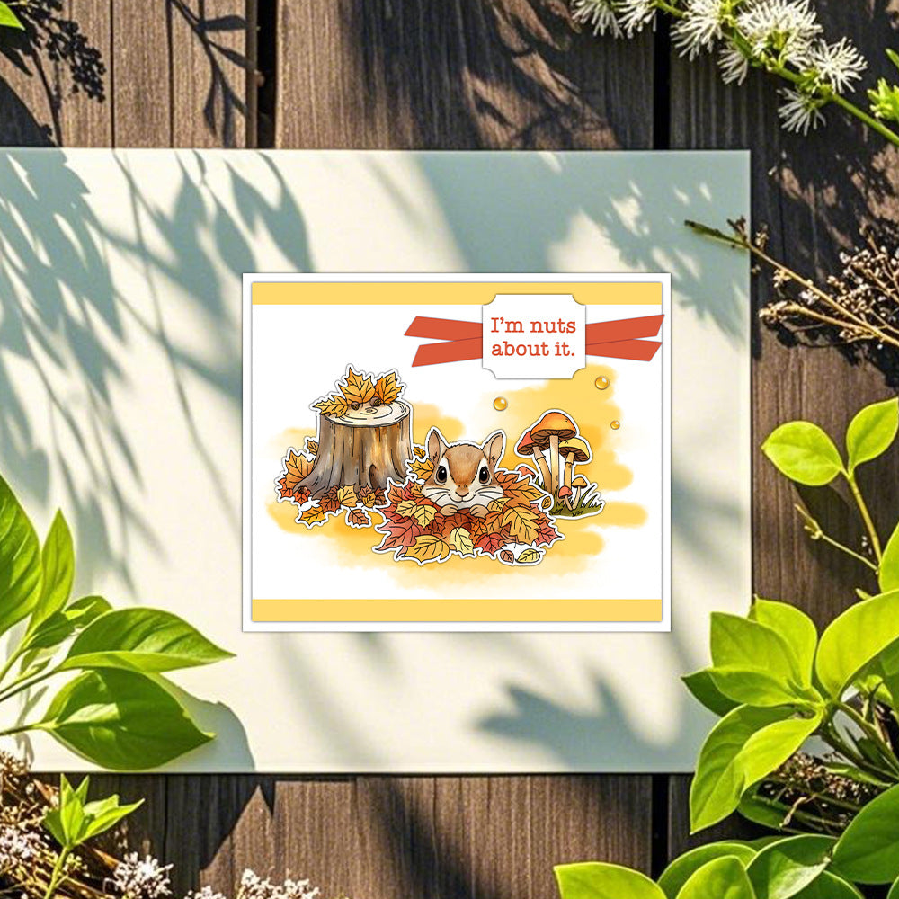 Squirrel Maple Leaf Dies & Stamps Set