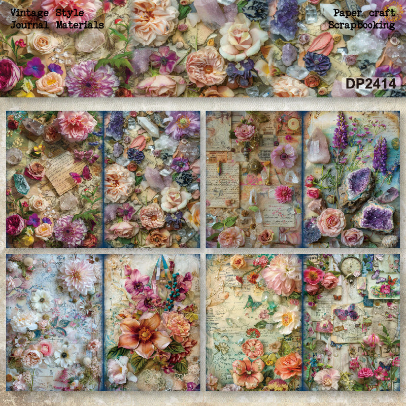 A5 Beautiful Flowers Scrapbook Paper
