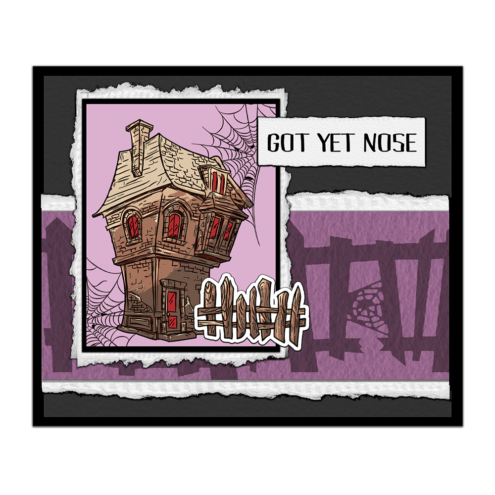 Haunted House Spider Web Bats Dies & Stamps Set