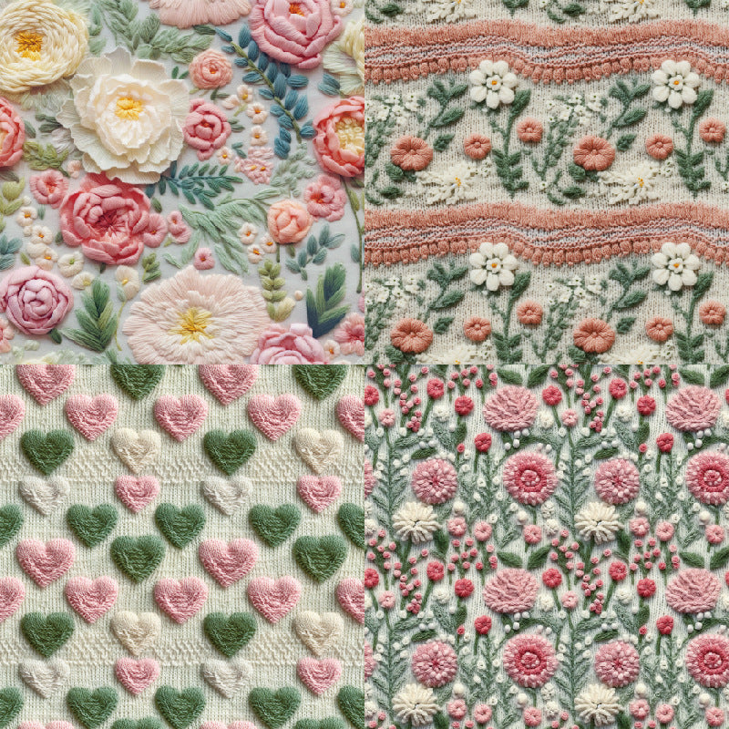 24PCS 6" Knitted Flowers Scrapbook Paper & Cardstock