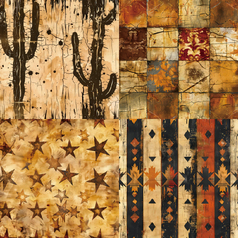 24PCS 6" Western Scrapbook Paper & Cardstock