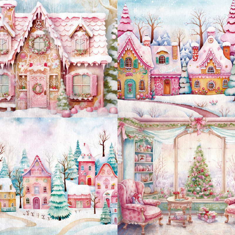 24PCS 6" Holiday Castle Scrapbook Paper & Cardstock