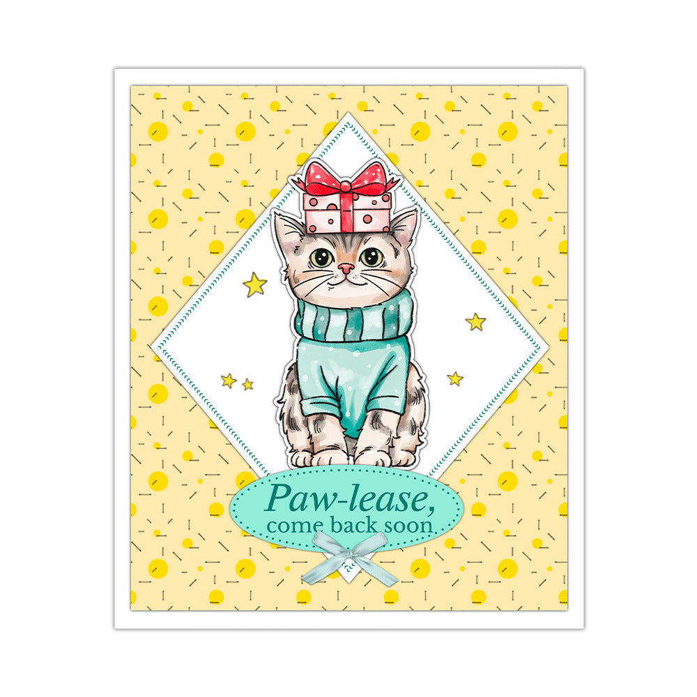 Cat Gift Box Dies & Stamps Set