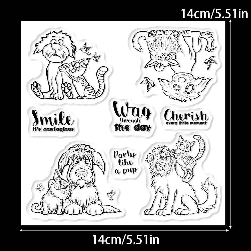 Cat and Dog Friendship Clear Stamps